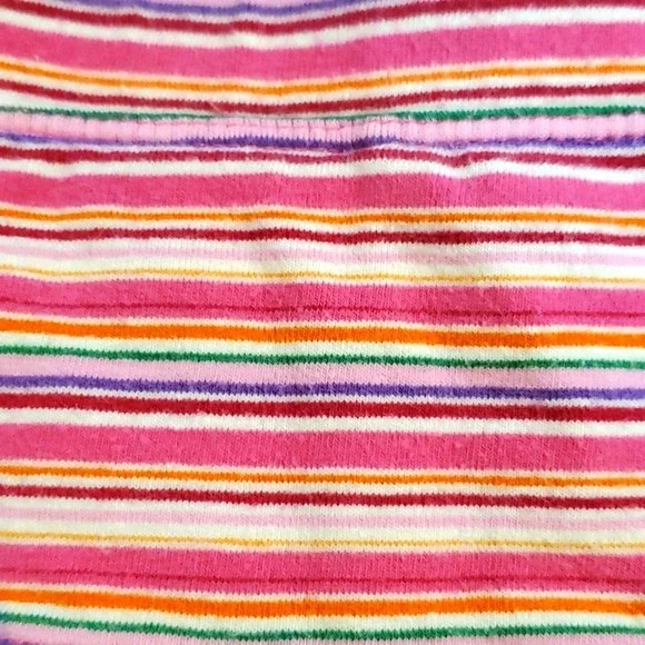 Children's Place Girls Orange Ribbed Short Sleeve Shirt w‎ Striped Skirt Size 5 - Picture 8 of 10